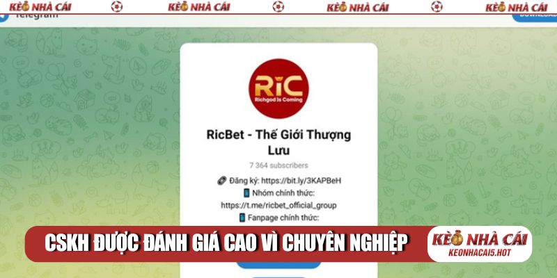 CSKH Ricbet được đánh giá cao vì chuyên nghiệp