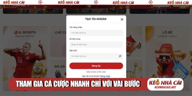 Tham gia cá cược nhanh chỉ với vài bước đơn giản